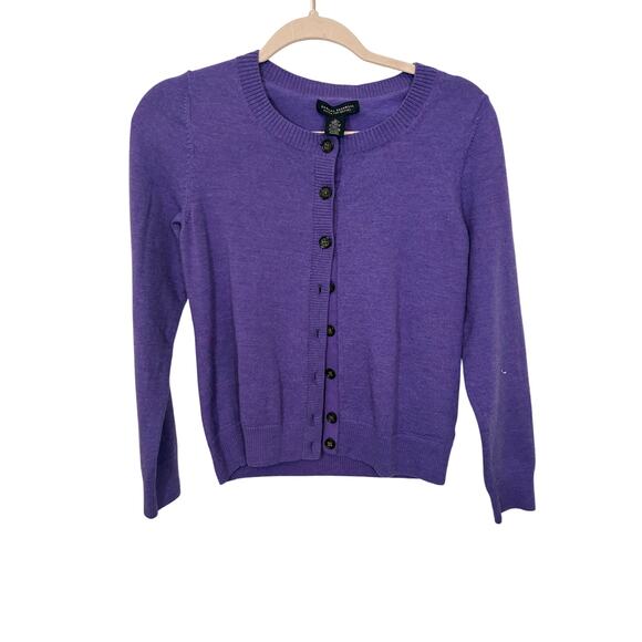 Banana Republic Women's M Purple Extra Fine Merino Wool Cardigan Sweater - Picture 1 of 4